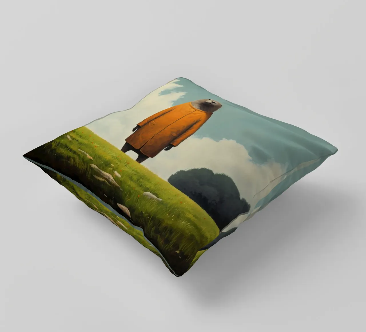 Marmotta minima 1 cuscino da Minimal Animal Art