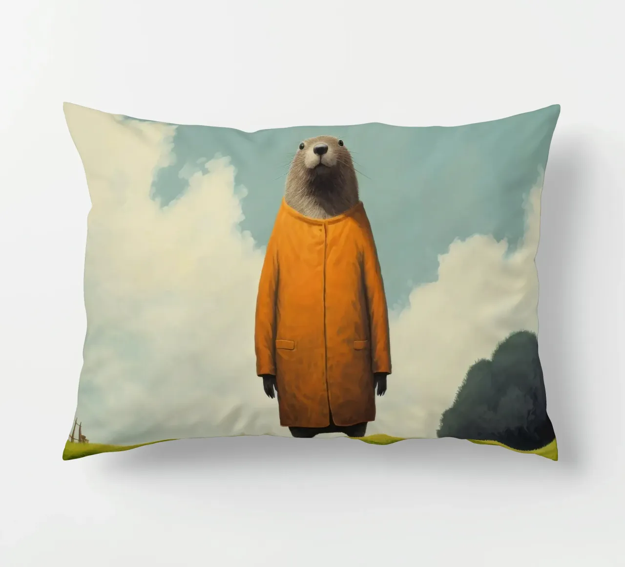 Marmotta minima 1 cuscino da Minimal Animal Art