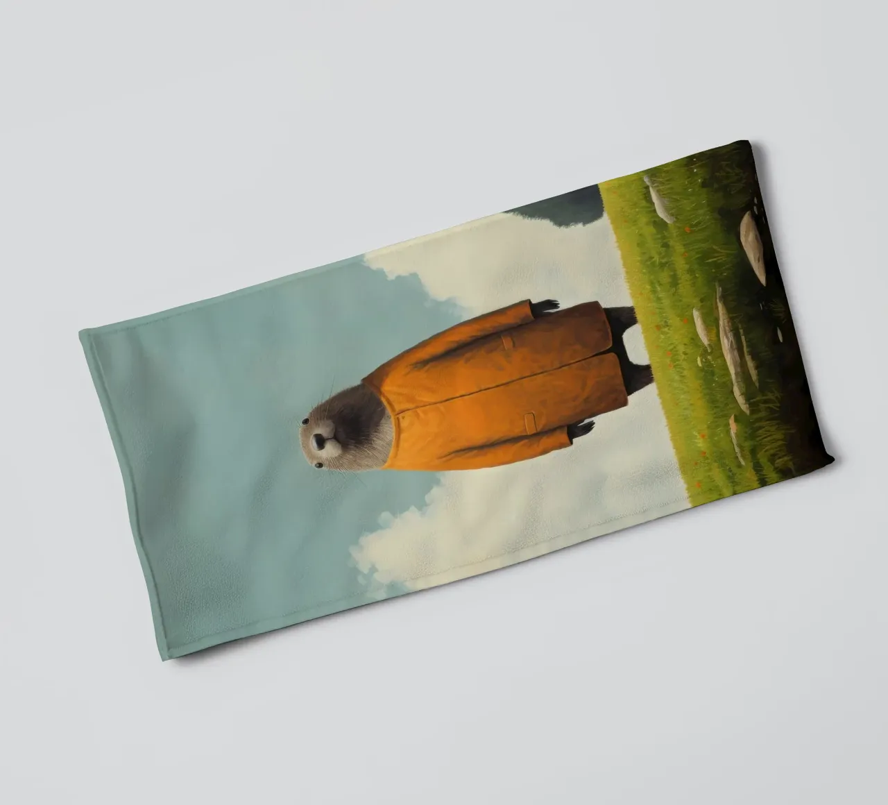 Marmotta minima 1 asciugamano da bagno da Minimal Animal Art