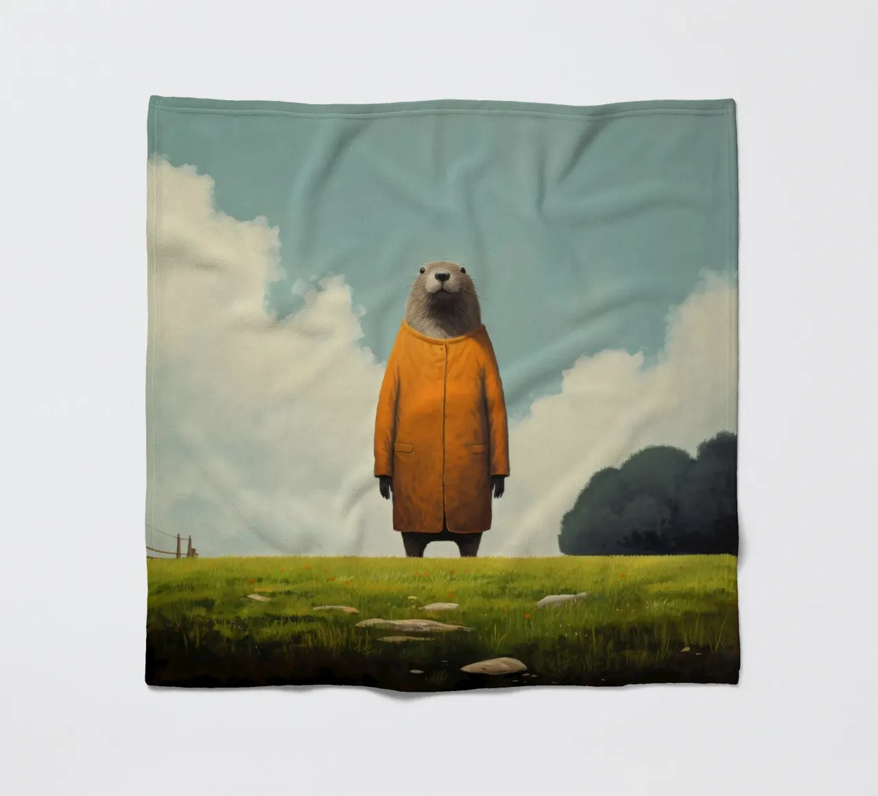 Marmotta minima 1 coperta in pile da Minimal Animal Art