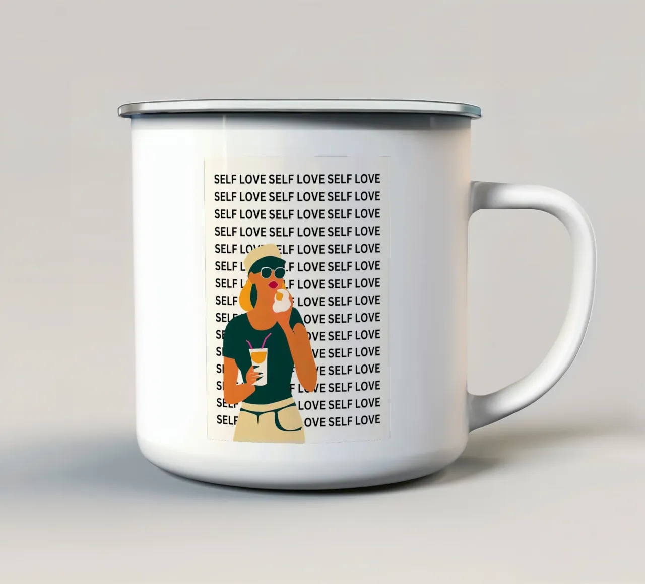 "Self love" - Frau tazza in smalto da designsbysophia