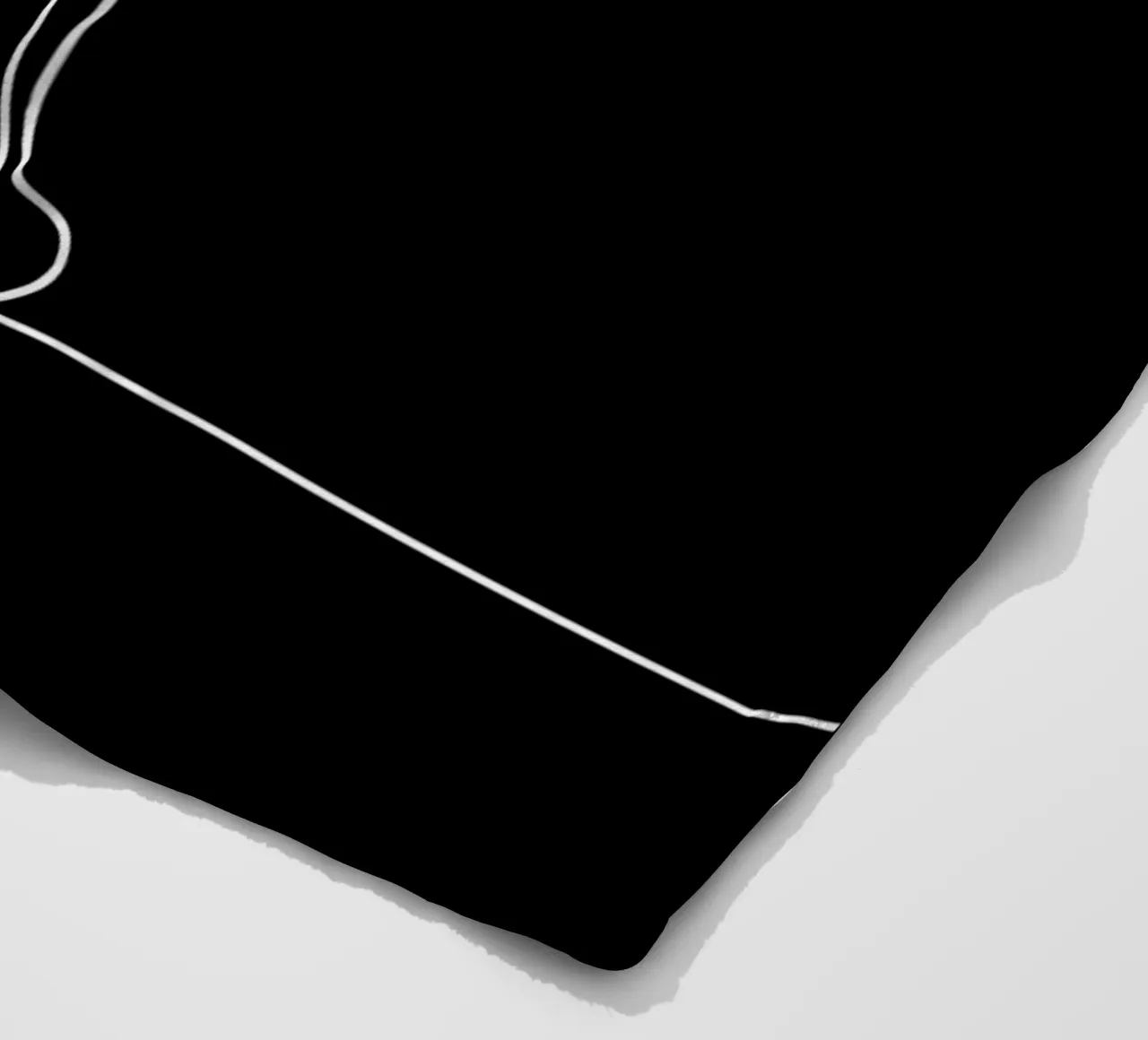 Minimalist One Line Drawing of a Cat Sitting | Modern Abstra fleece blanket by Viv Line Art