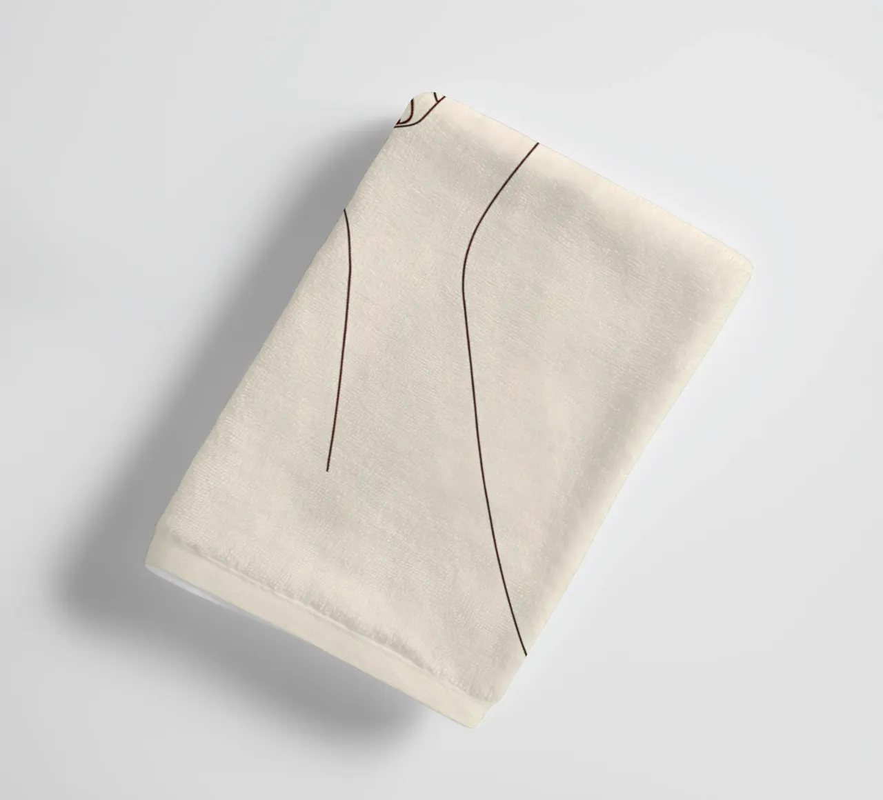 Minimalist Line Drawing of Three Hands Holding | Modern Abst towel by Viv Line Art