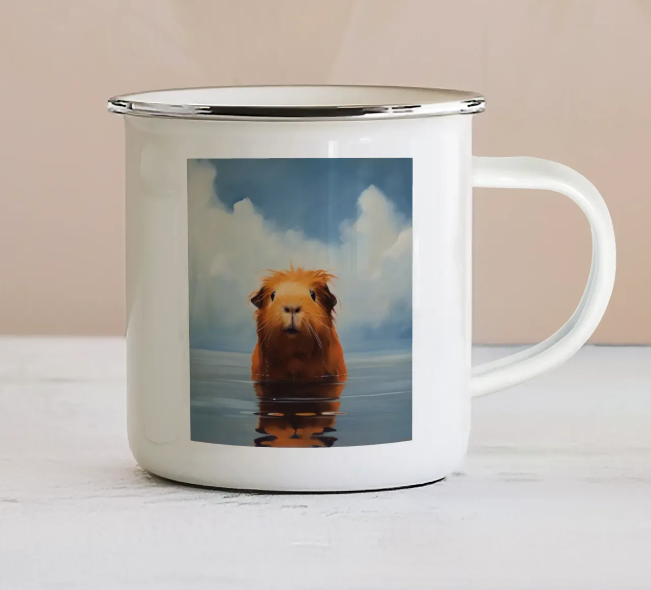 Minimo Guinea Pig 3 tazza in smalto da Minimal Animal Art