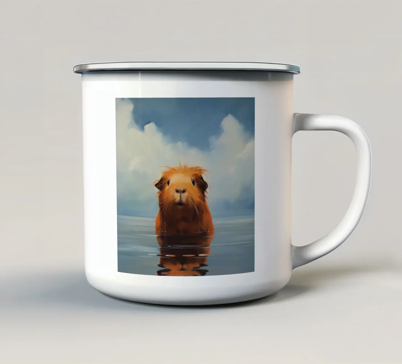 Minimo Guinea Pig 3 tazza in smalto da Minimal Animal Art