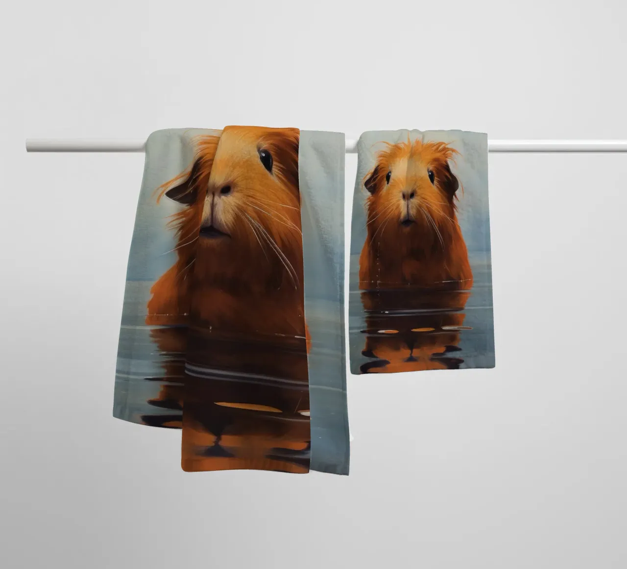 Minimo Guinea Pig 3 asciugamano da bagno da Minimal Animal Art