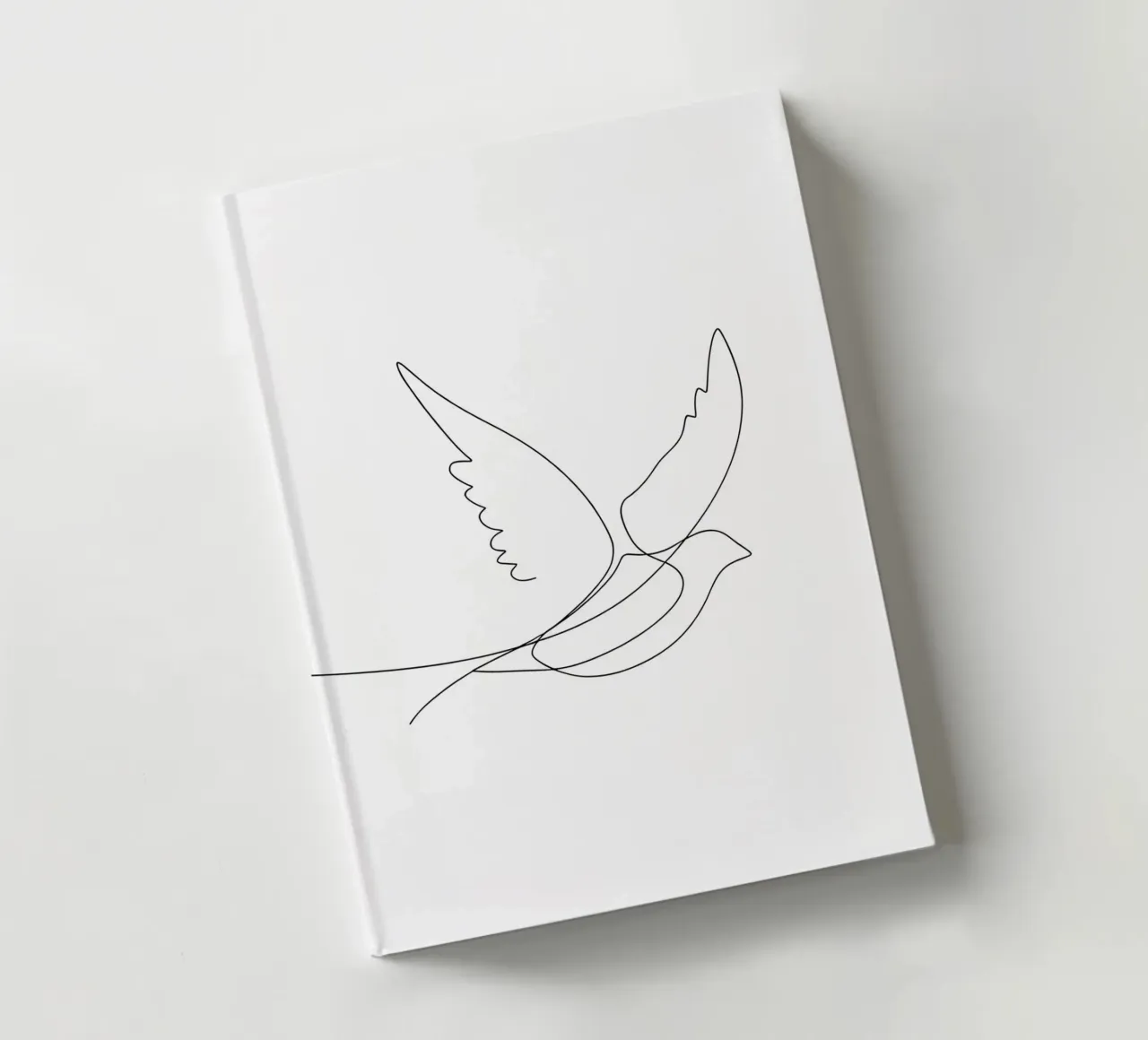 Minimalist Line Drawing of a Bird Flying | Modern Abstract notebook by Viv Line Art