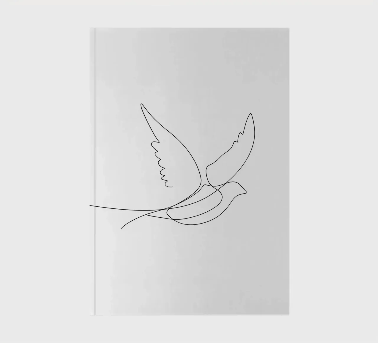 Minimalist Line Drawing of a Bird Flying | Modern Abstract notebook by Viv Line Art