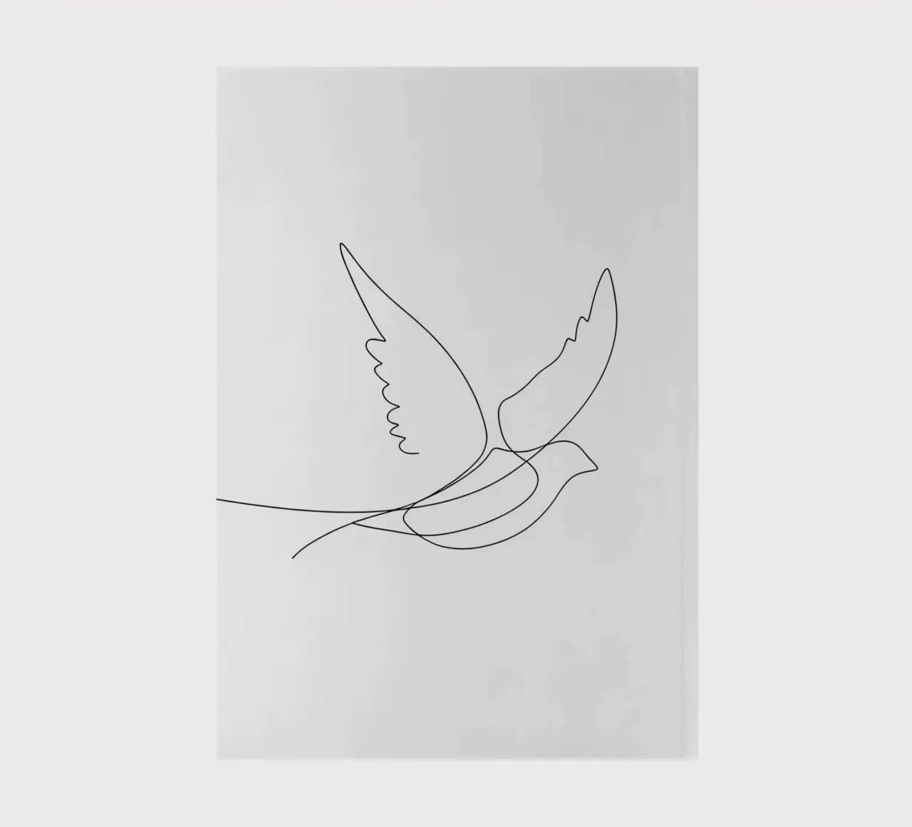 Minimalist Line Drawing of a Bird Flying | Modern Abstract notebook by Viv Line Art