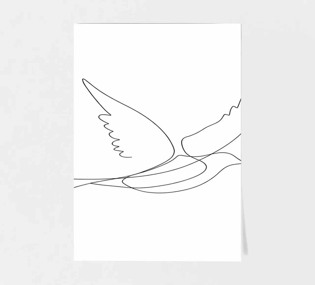 Minimalist Line Drawing of a Bird Flying | Modern Abstract sticker sheet by Viv Line Art
