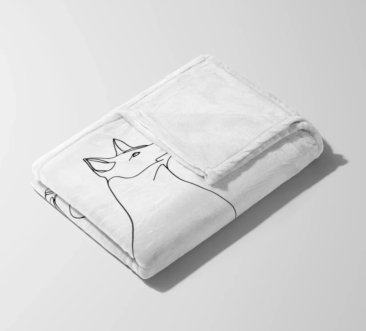 Minimalist Line Drawing of a Dog Sitting | Modern Abstract fleece blanket by Viv Line Art