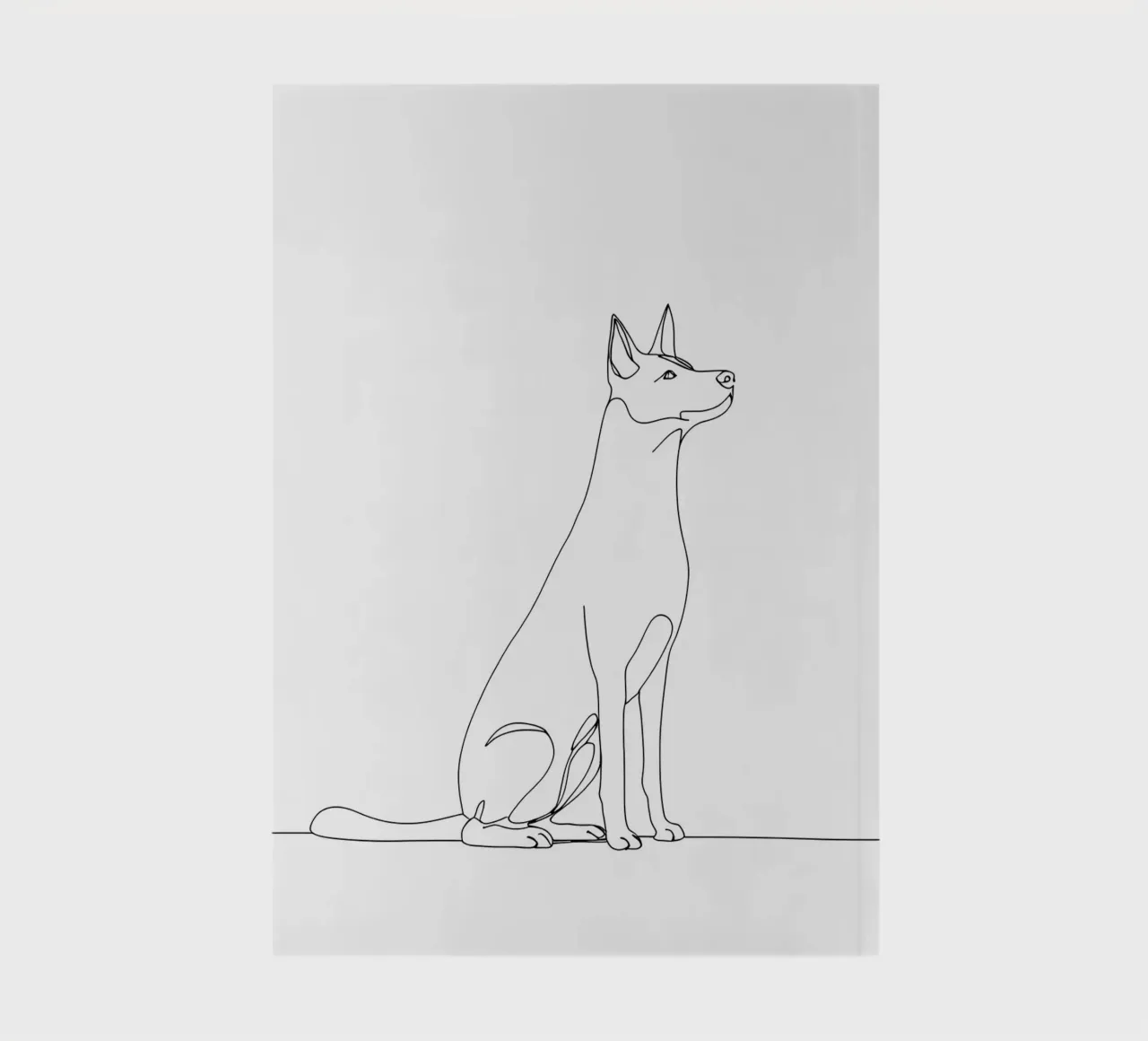 Minimalist Line Drawing of a Dog Sitting | Modern Abstract notebook by Viv Line Art