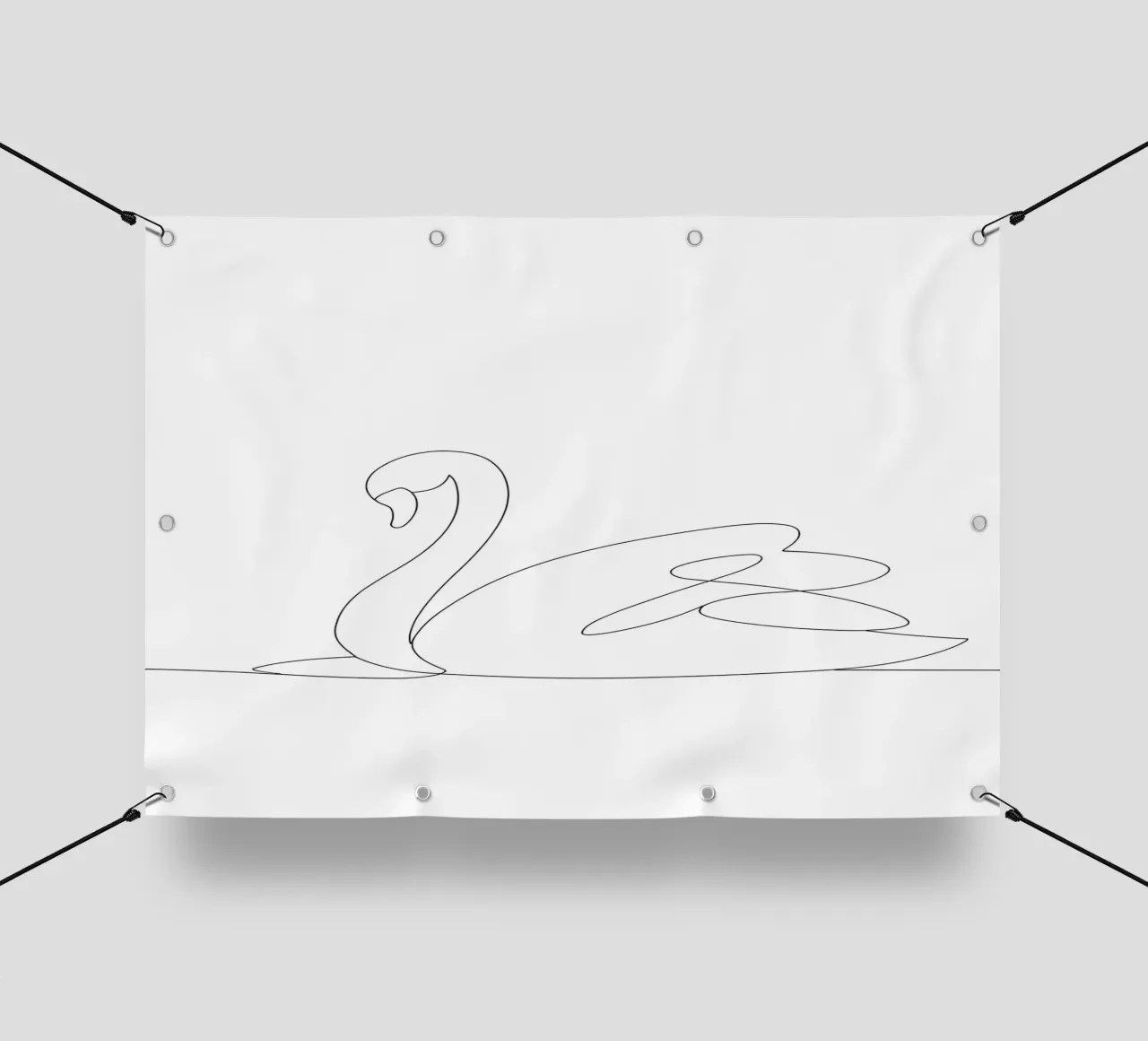 Minimalist One Line Drawing of a Swan | Modern Abstract Art pvc cover by Viv Line Art