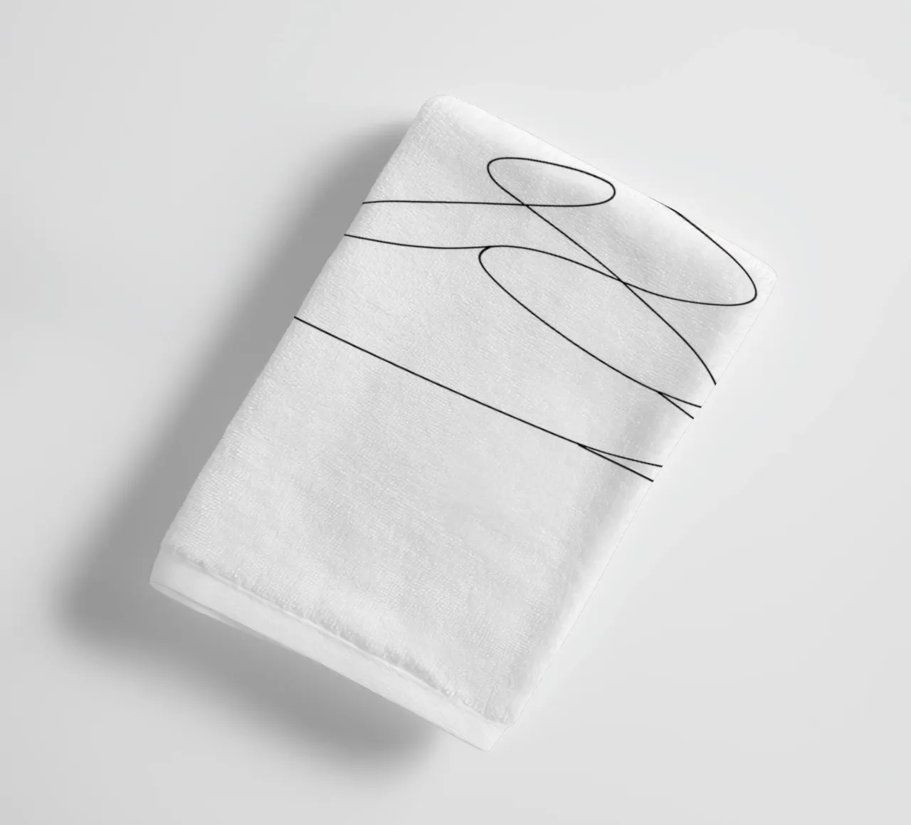 Minimalist One Line Drawing of a Swan | Modern Abstract Art towel by Viv Line Art