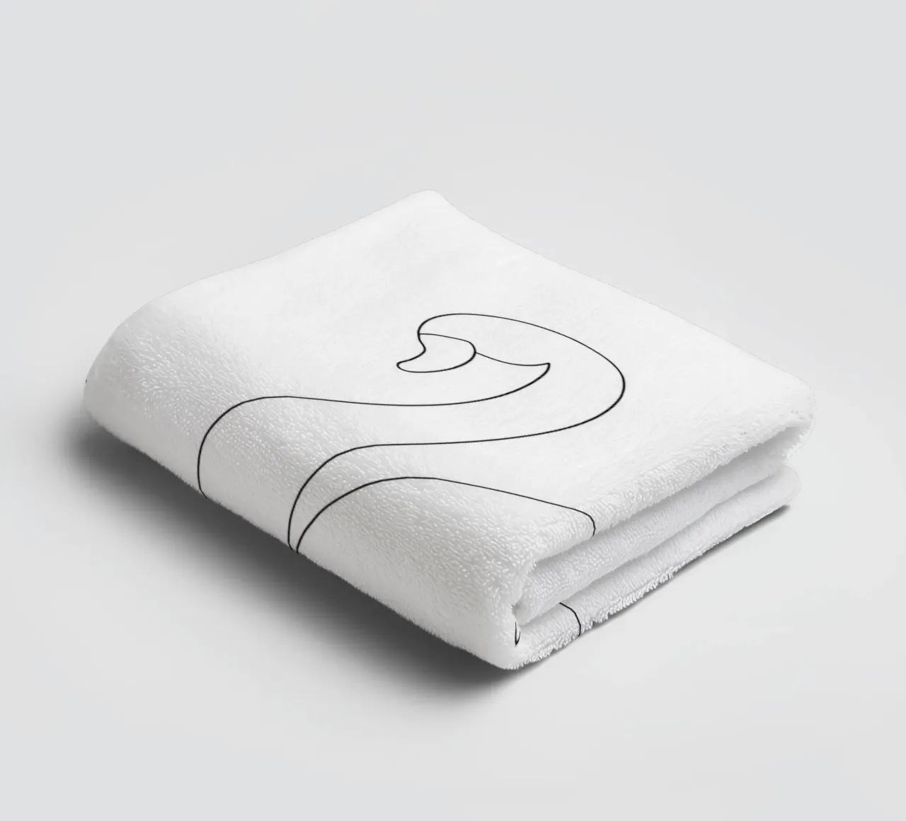 Minimalist One Line Drawing of a Swan | Modern Abstract Art towel by Viv Line Art