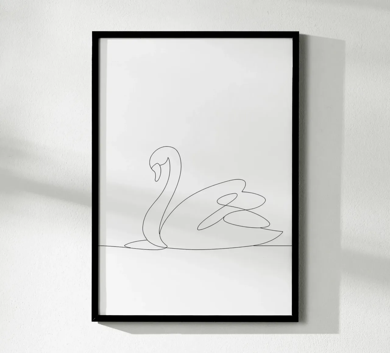Dessin minimaliste d'une ligne d'un cygne | Art abstrait moderne poster de Viv Line Art