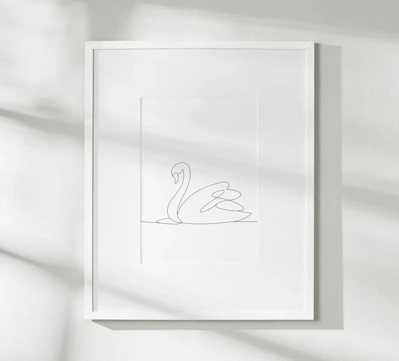 Dessin minimaliste d'une ligne d'un cygne | Art abstrait moderne poster de Viv Line Art