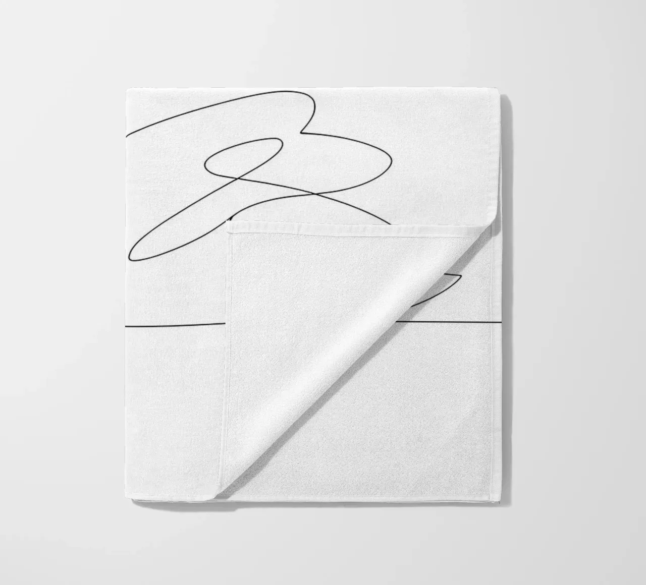 Minimalist One Line Drawing of a Swan | Modern Abstract Art beach towel by Viv Line Art