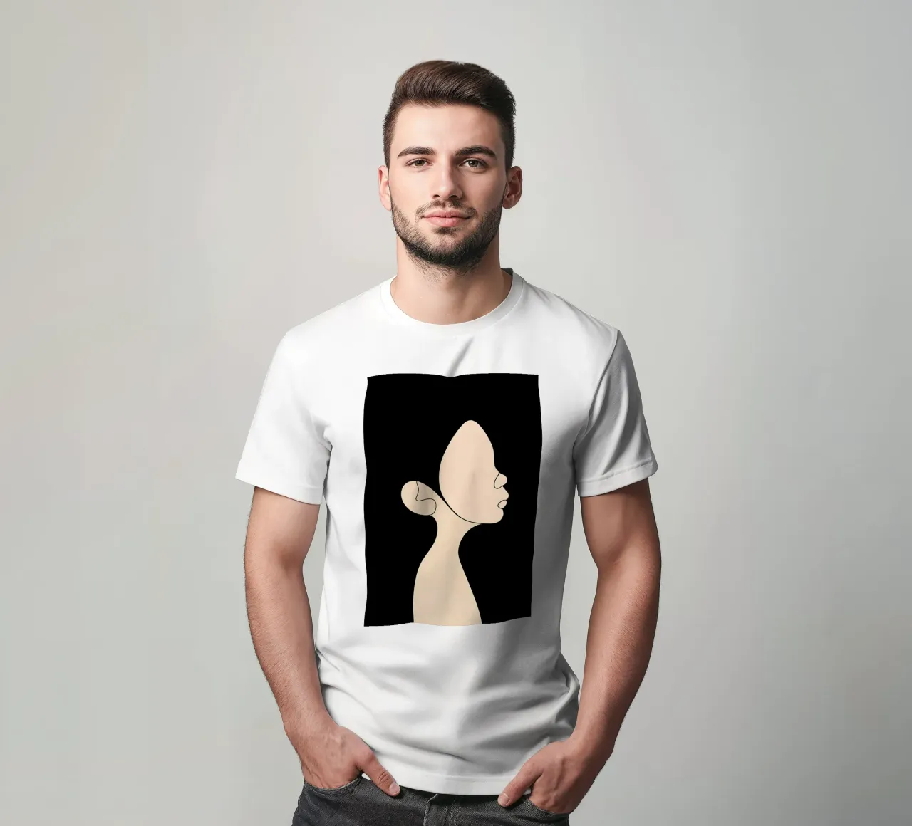 Minimalist Line Drawing of a Child | Modern Abstract Art t-shirt by Viv Line Art