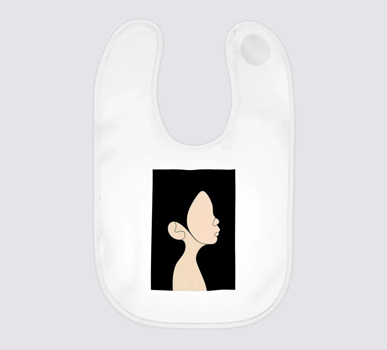 Minimalist Line Drawing of a Child | Modern Abstract Art baby bib by Viv Line Art