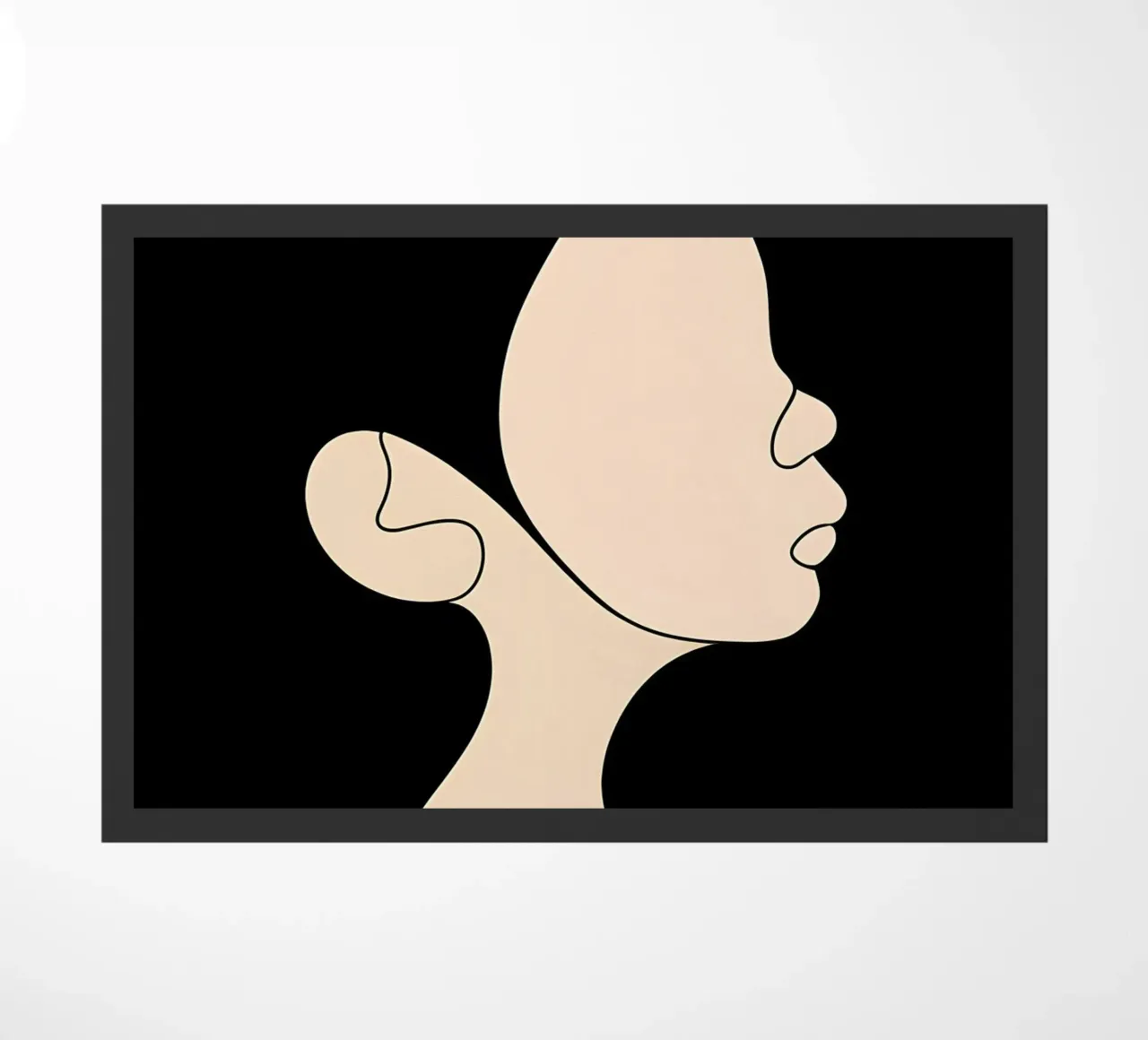 Minimalist Line Drawing of a Child | Modern Abstract Art doormat by Viv Line Art
