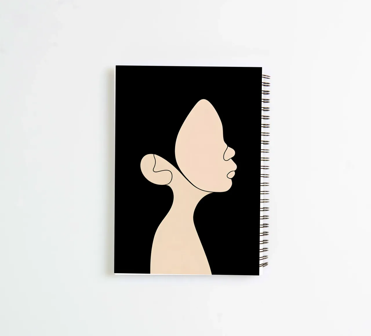 Minimalist Line Drawing of a Child | Modern Abstract Art spiral notebook by Viv Line Art