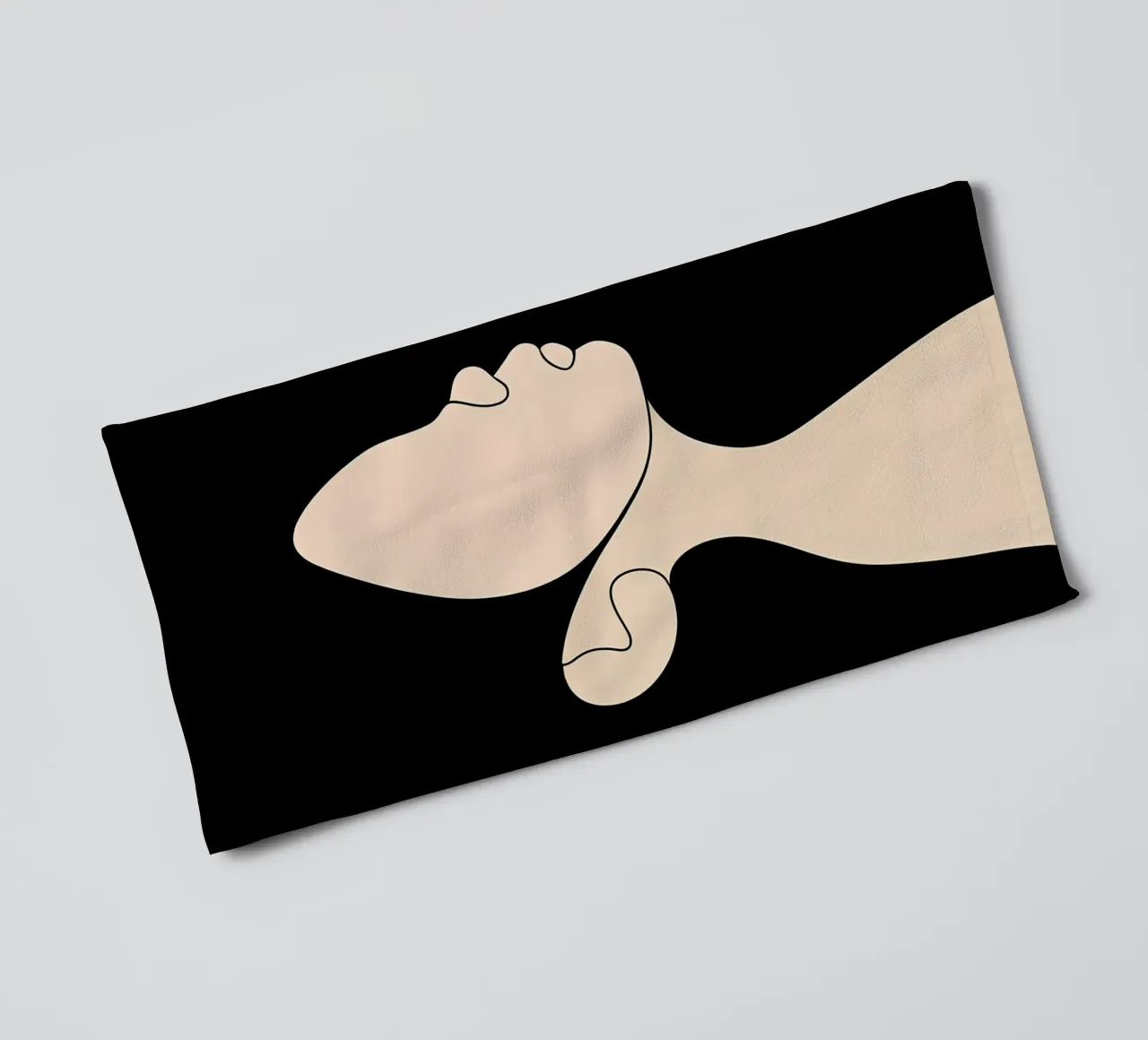 Minimalist Line Drawing of a Child | Modern Abstract Art towel by Viv Line Art