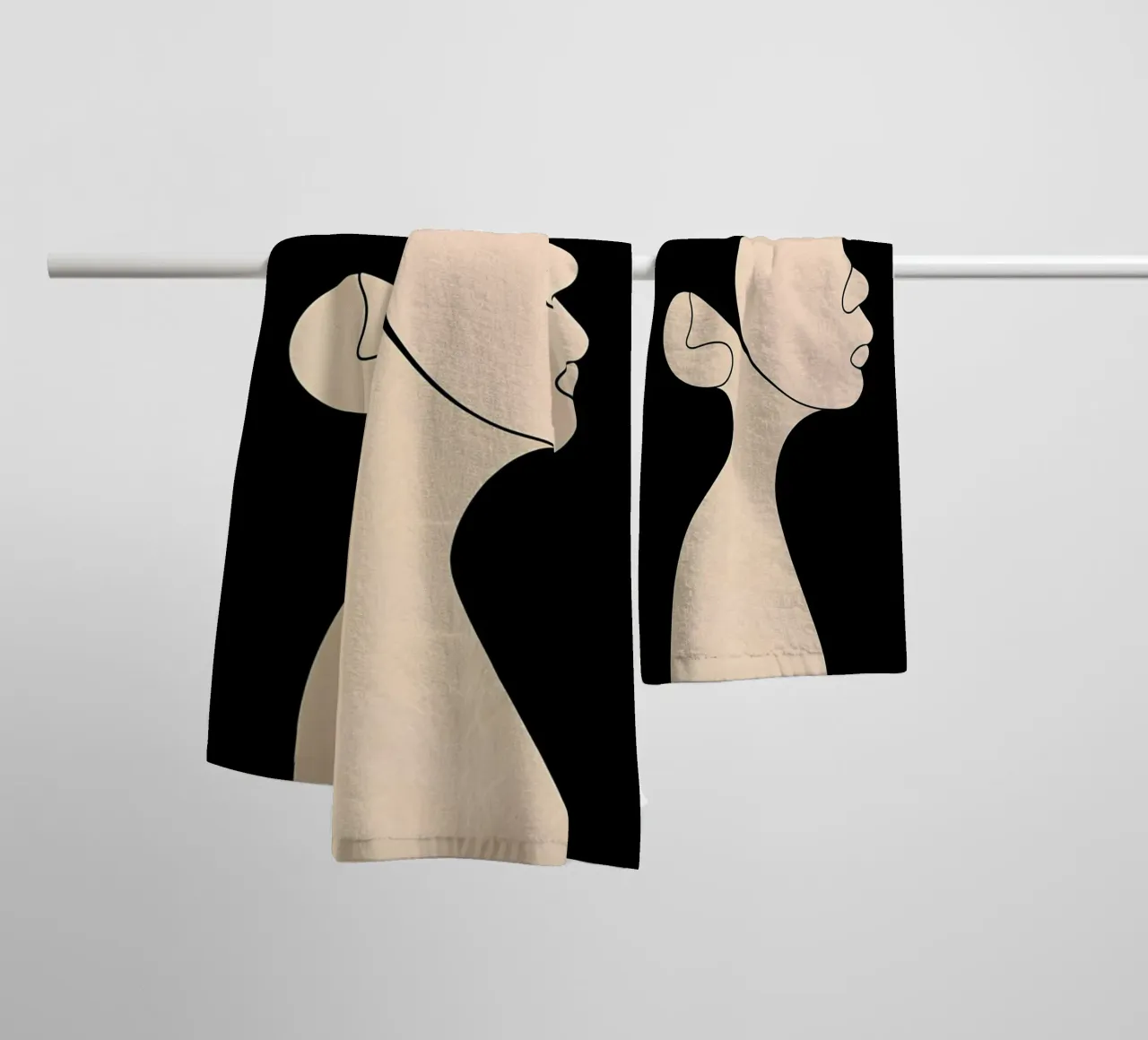 Minimalist Line Drawing of a Child | Modern Abstract Art towel by Viv Line Art