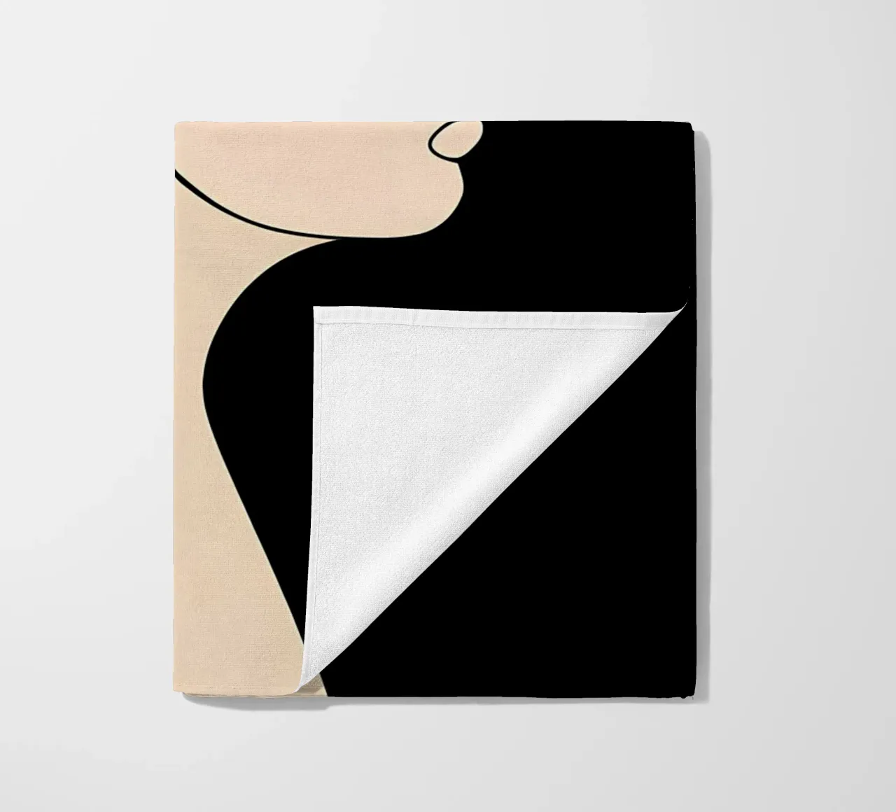 Minimalist Line Drawing of a Child | Modern Abstract Art beach towel by Viv Line Art