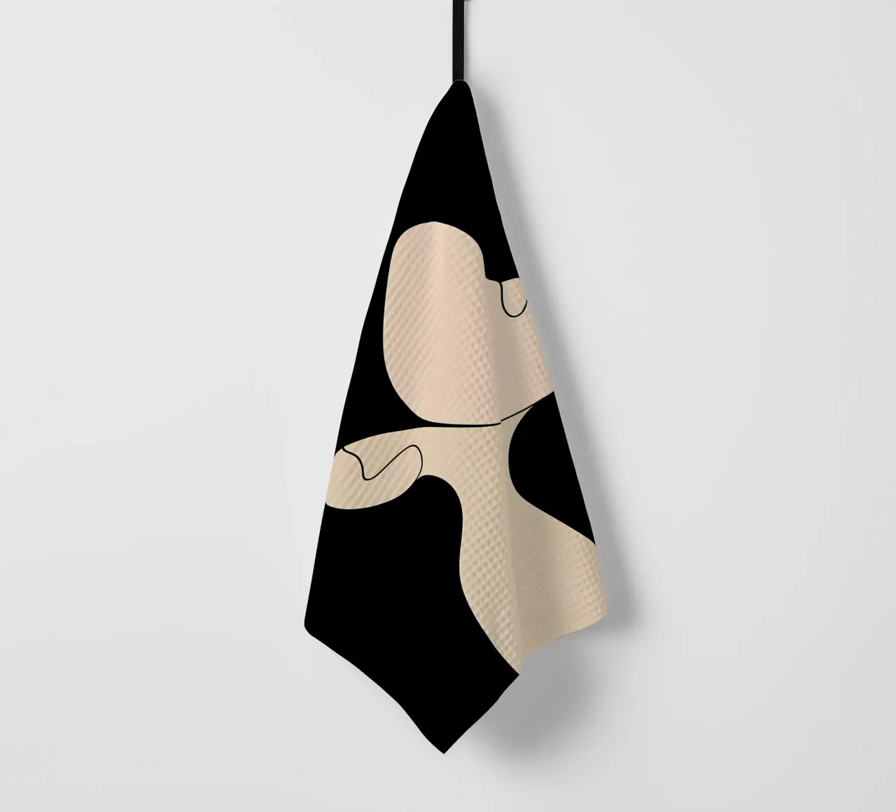 Dessin au trait minimaliste d'un enfant | Modern Abstract Art torchon de Viv Line Art