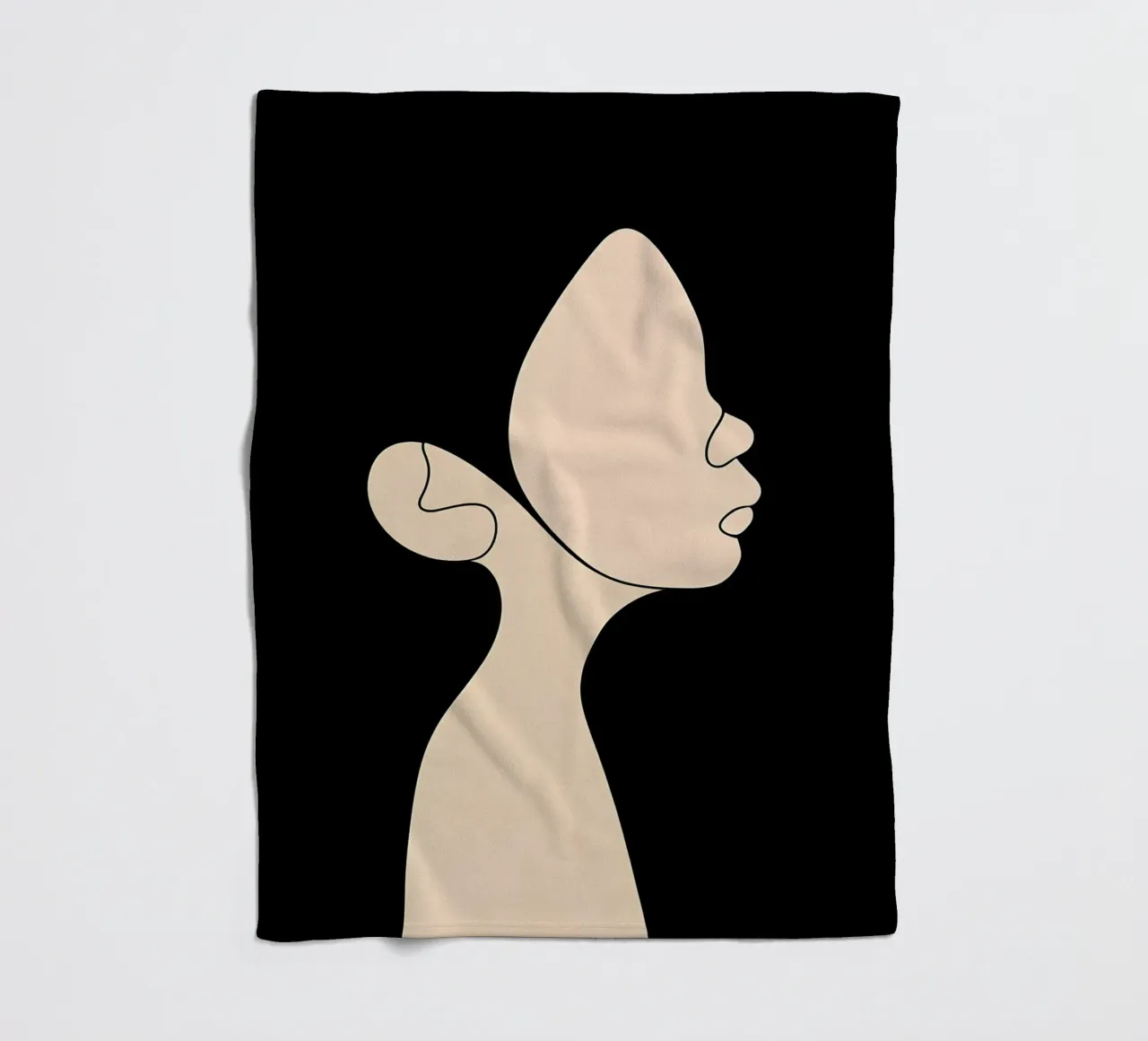 Minimalist Line Drawing of a Child | Modern Abstract Art fleece blanket by Viv Line Art
