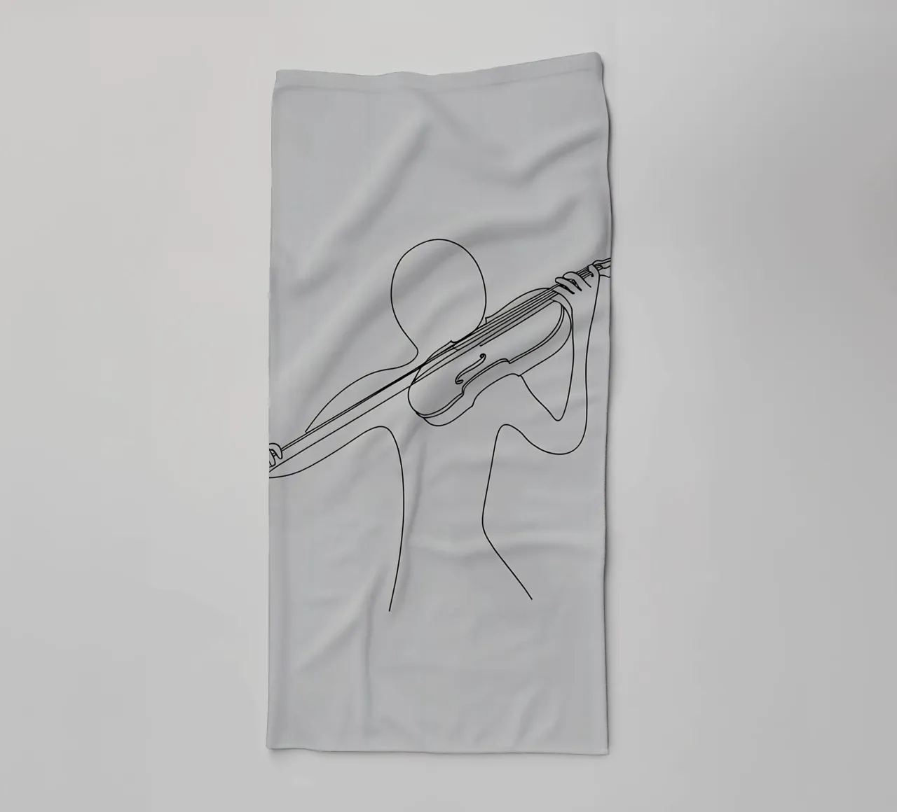 Minimalist Line Drawing of a Person with Violin | Modern Abs towel by Viv Line Art