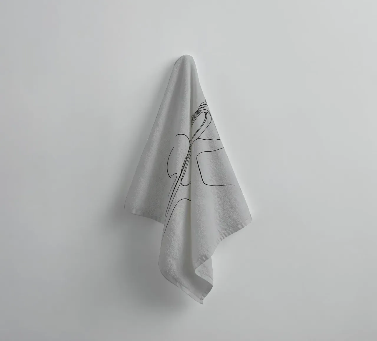 Minimalist Line Drawing of a Person with Violin | Modern Abs towel by Viv Line Art