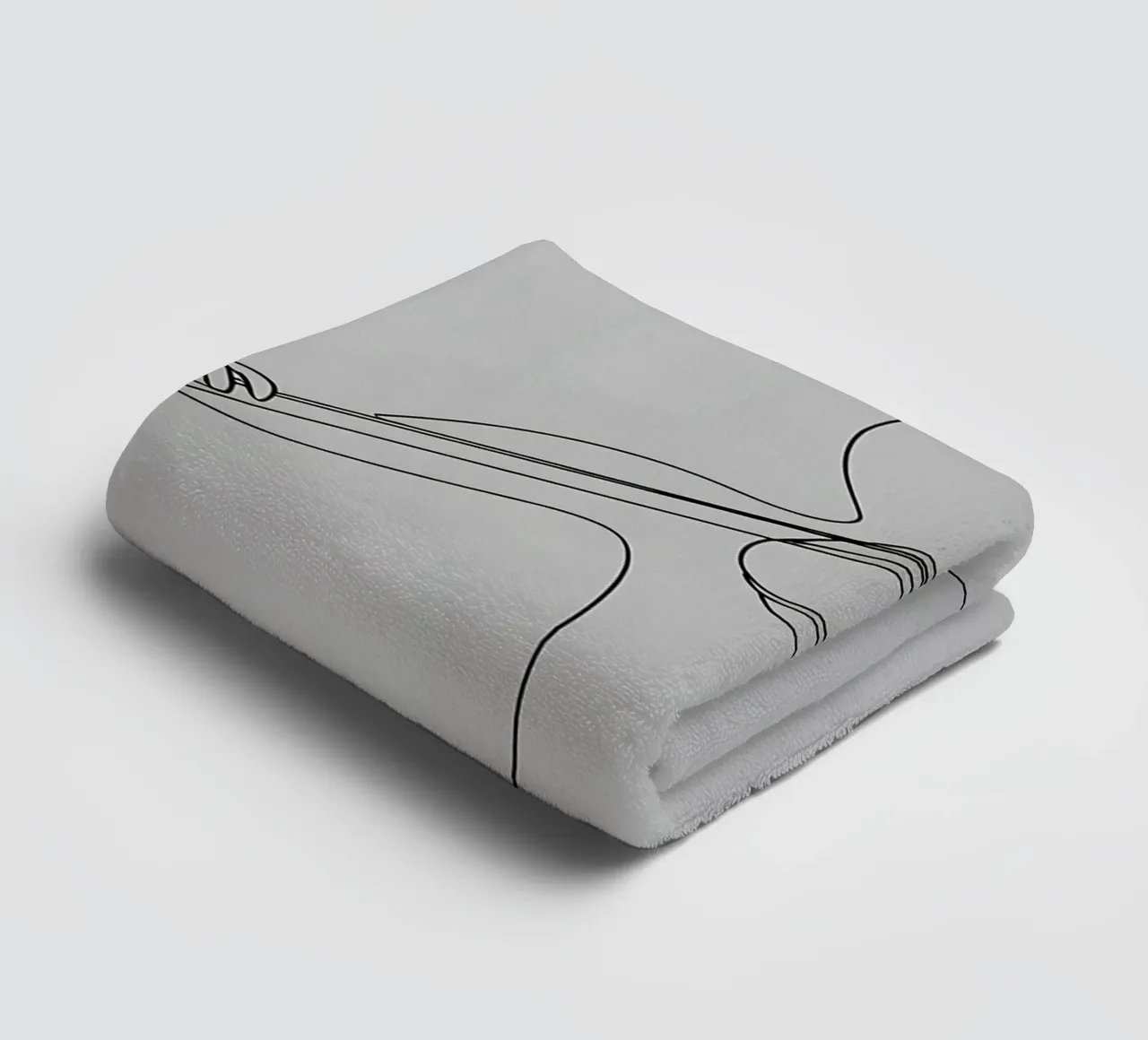 Minimalist Line Drawing of a Person with Violin | Modern Abs towel by Viv Line Art