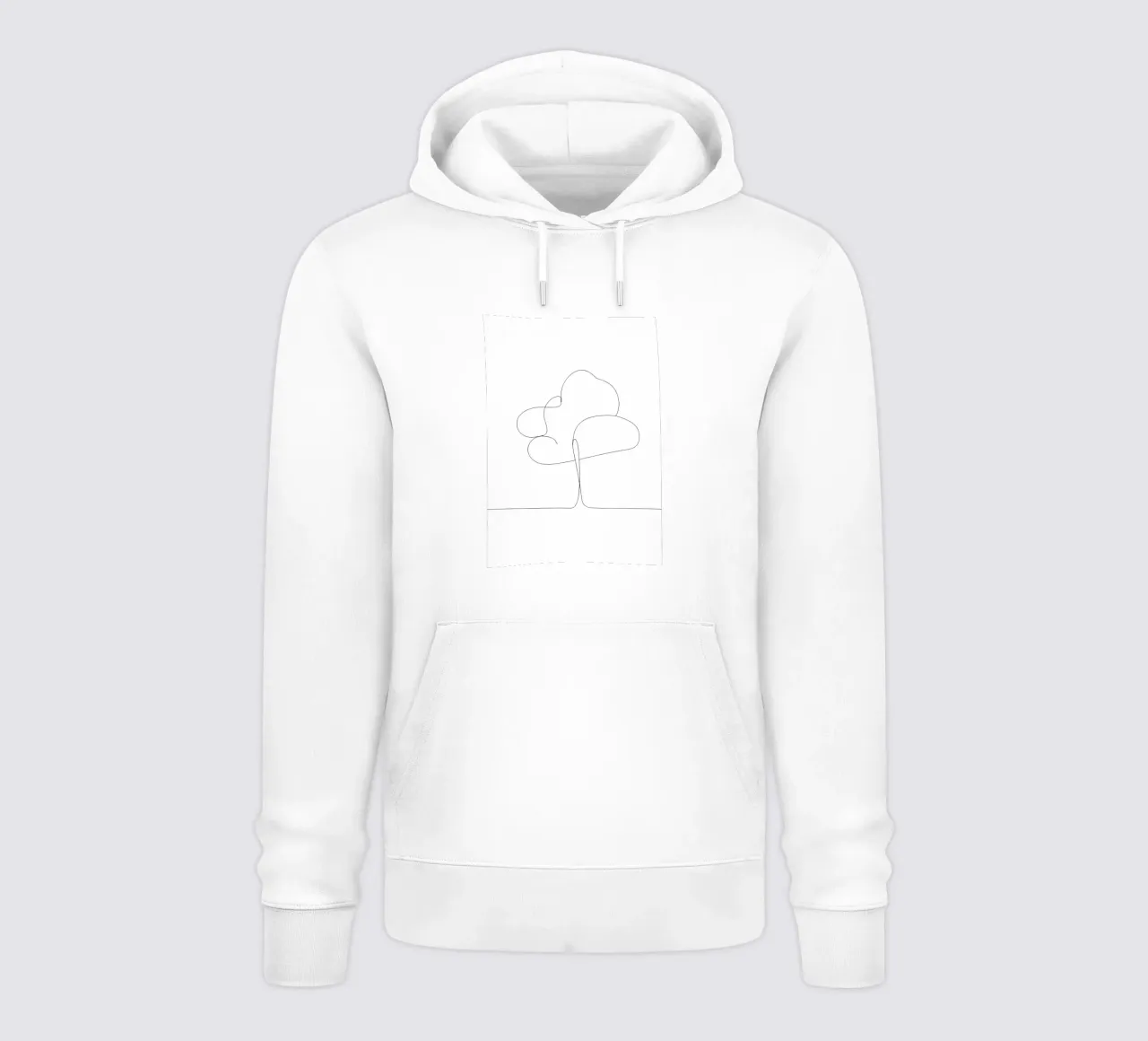 Disegno minimalista di una linea di un albero | Arte astratta moderna felpa con cappuccio da Viv Line Art