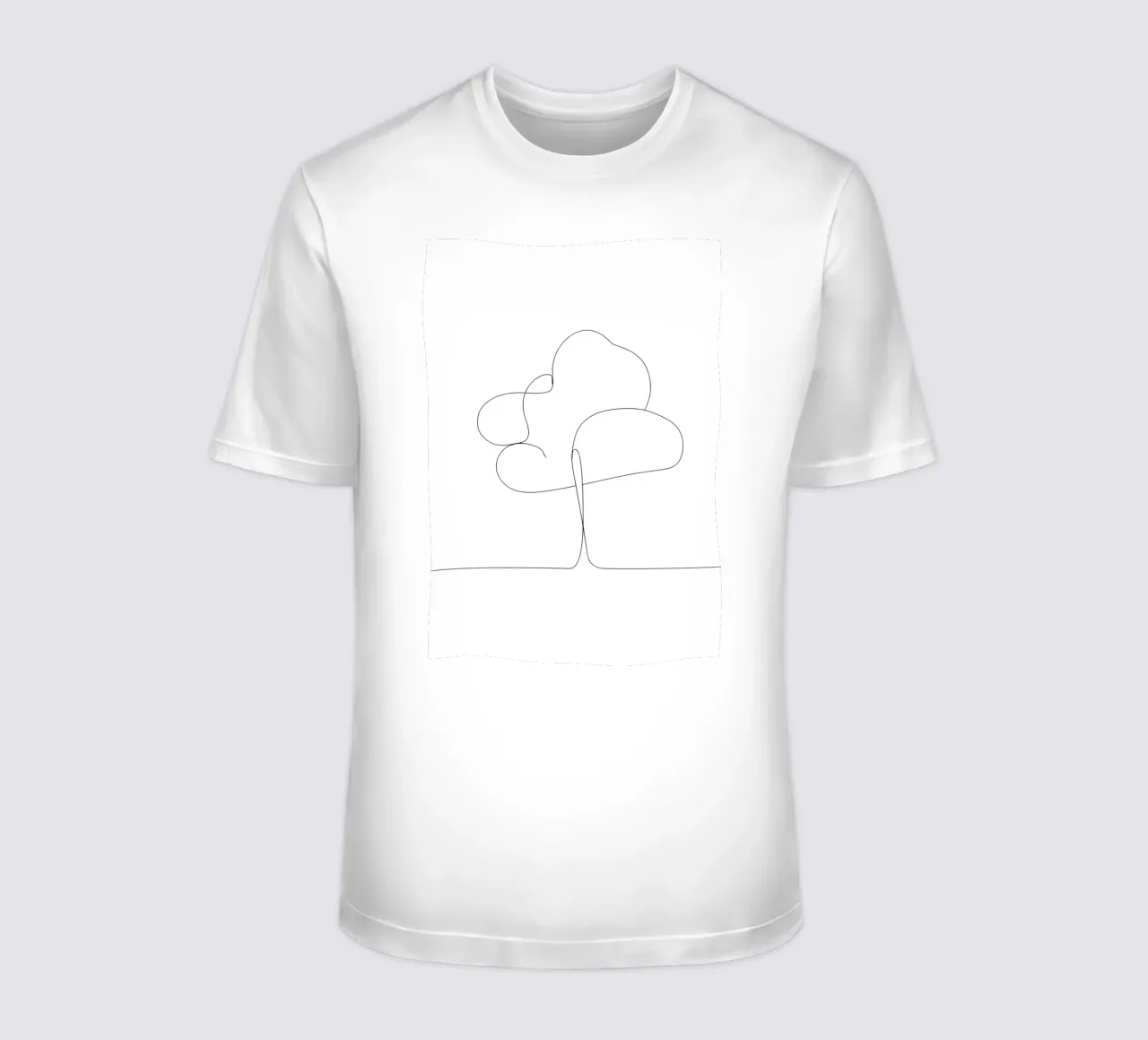 Minimalist One Line Drawing of a Tree | Modern Abstract Art t-shirt by Viv Line Art