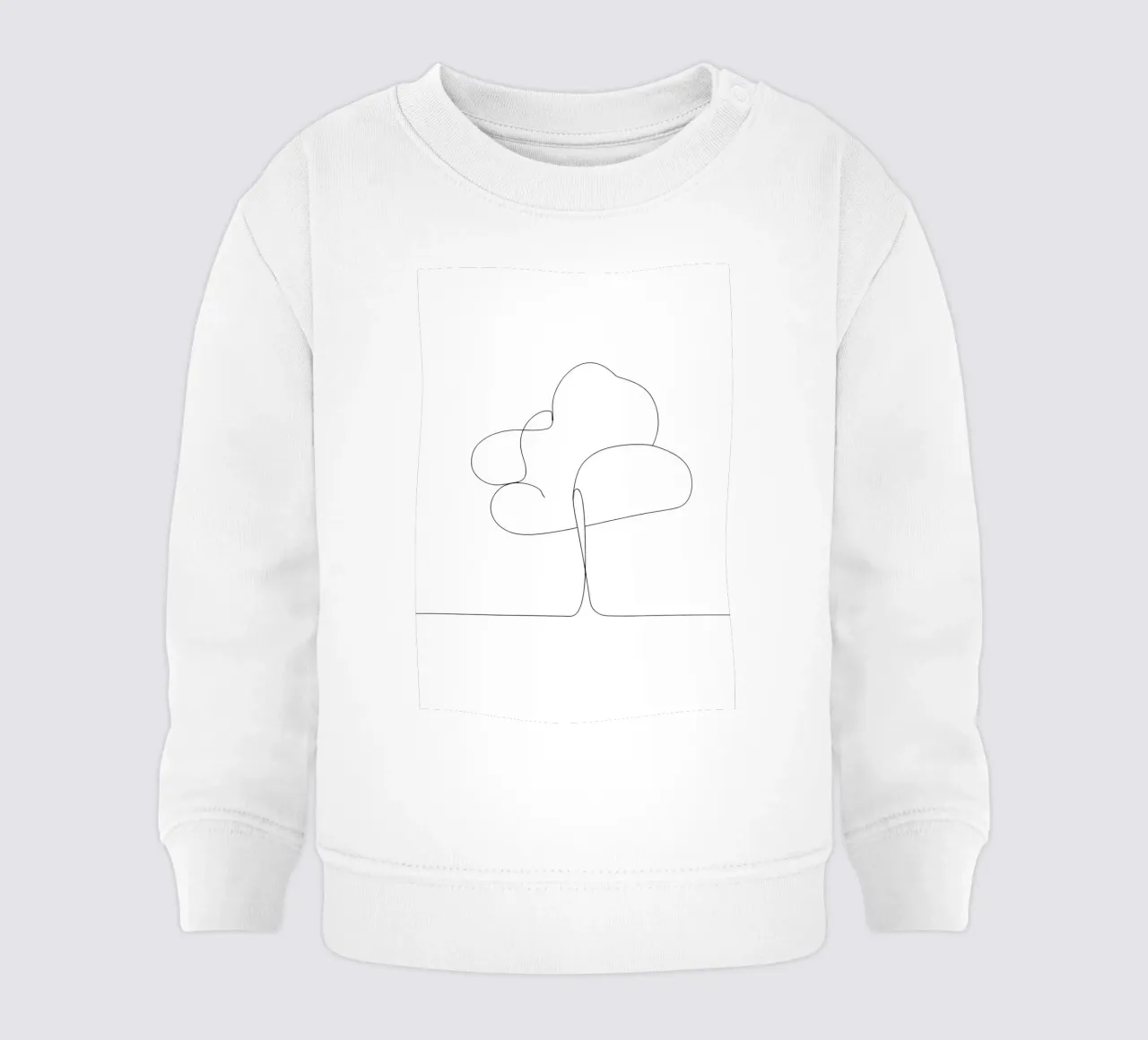 Disegno minimalista di una linea di un albero | Arte astratta moderna felpa neonato da Viv Line Art