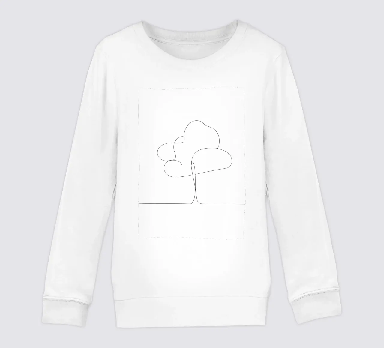 Disegno minimalista di una linea di un albero | Arte astratta moderna felpa bambino da Viv Line Art