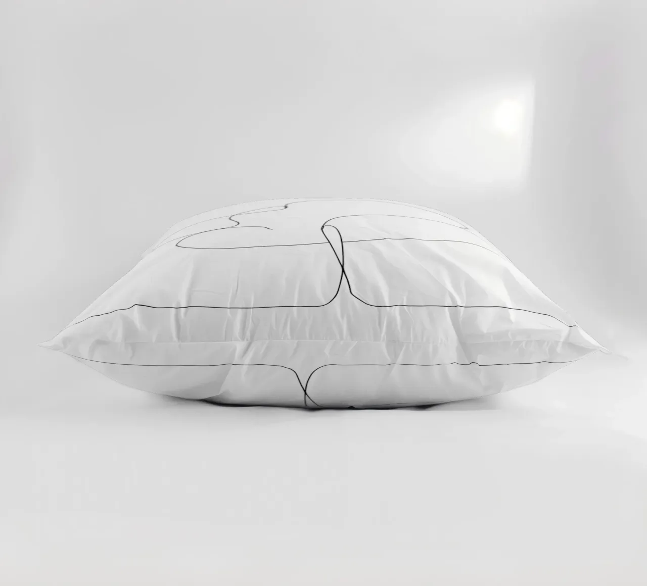 Minimalist One Line Drawing of a Tree | Modern Abstract Art decorative cushion by Viv Line Art