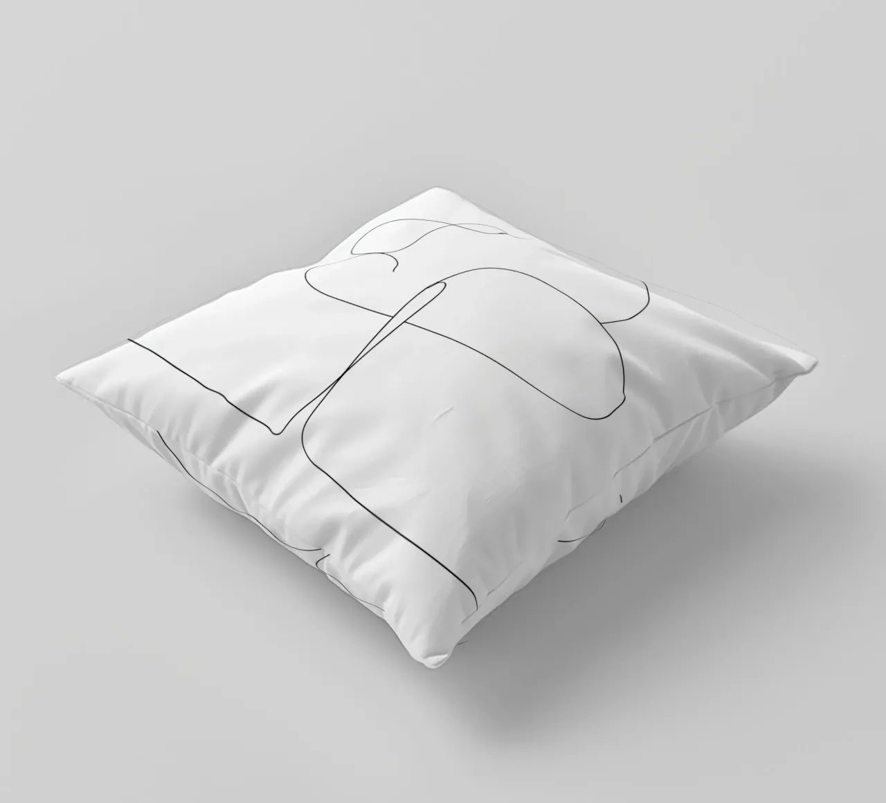 Minimalist One Line Drawing of a Tree | Modern Abstract Art decorative cushion by Viv Line Art