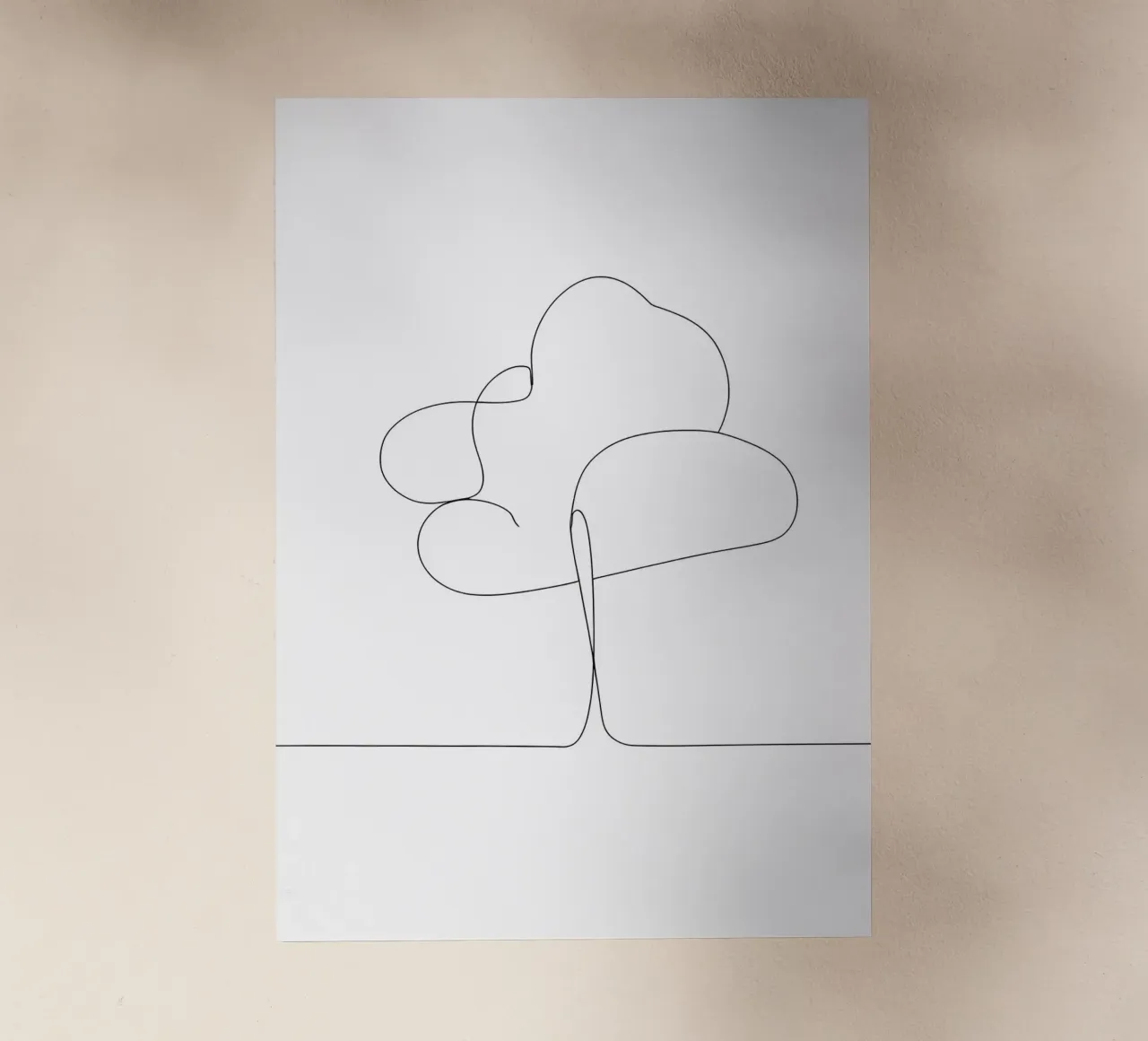 Minimalist One Line Drawing of a Tree | Modern Abstract Art backlit film by Viv Line Art