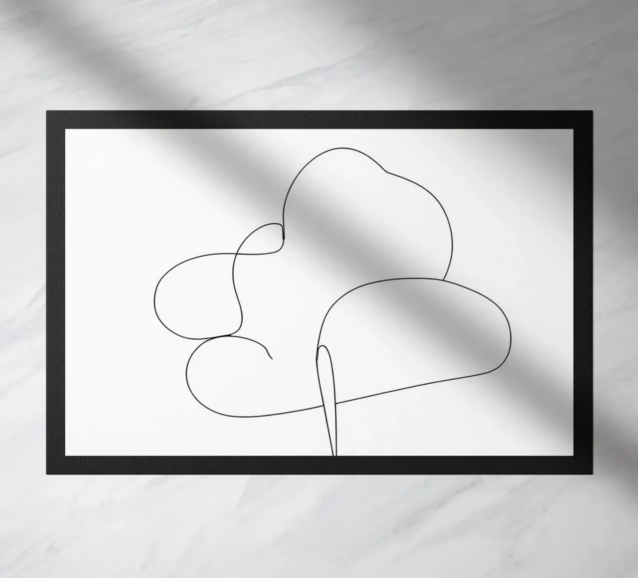 Minimalist One Line Drawing of a Tree | Modern Abstract Art doormat by Viv Line Art