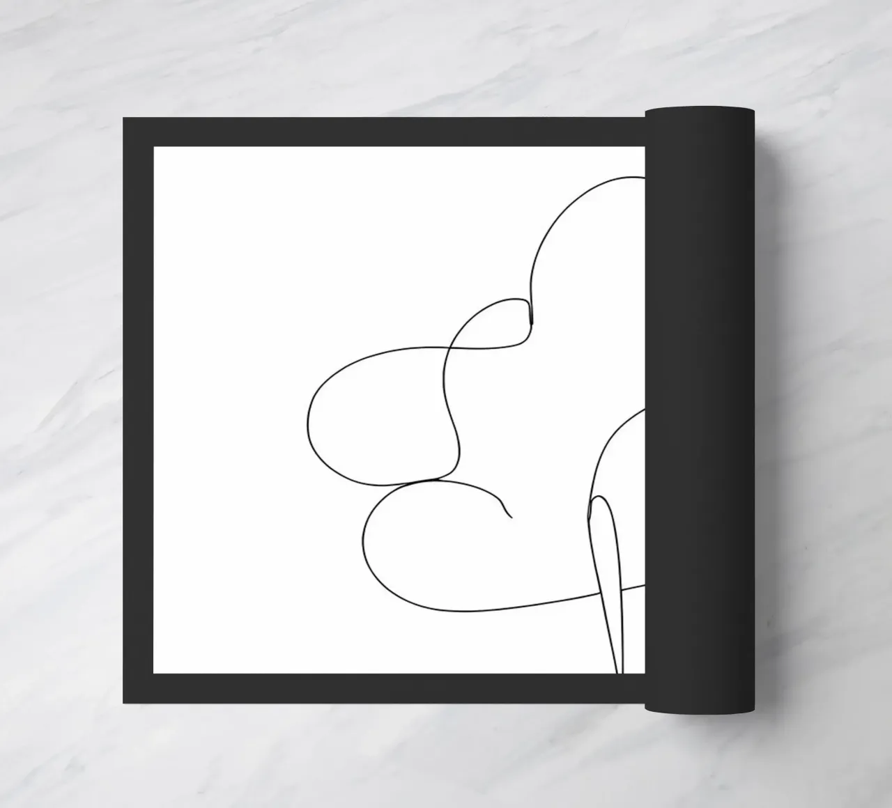 Minimalist One Line Drawing of a Tree | Modern Abstract Art doormat by Viv Line Art