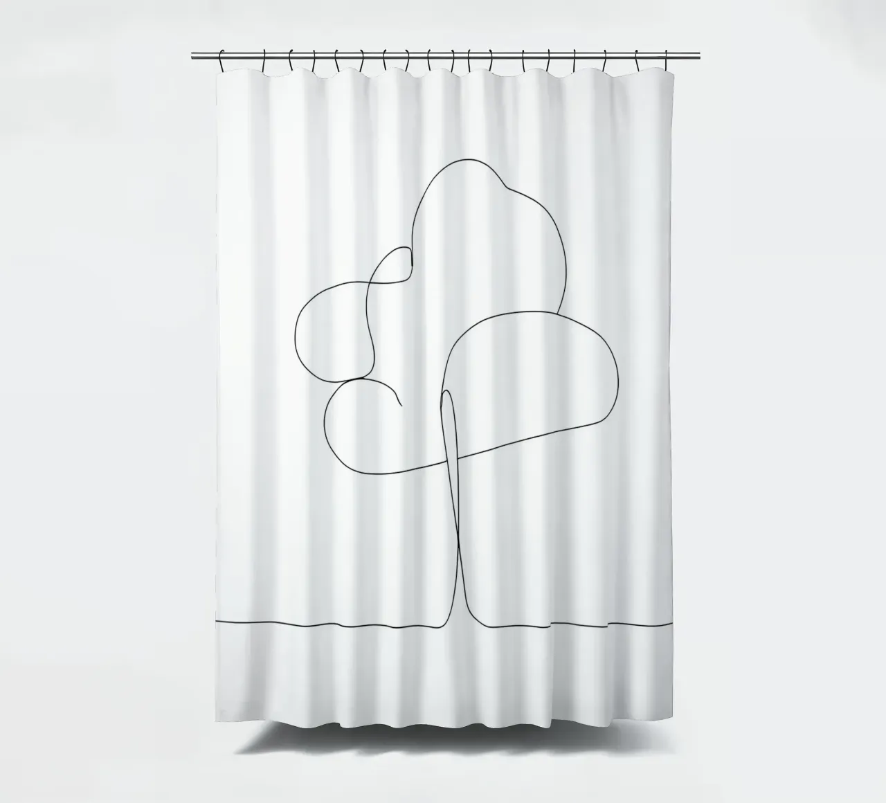 Minimalist One Line Drawing of a Tree | Modern Abstract Art shower curtain by Viv Line Art