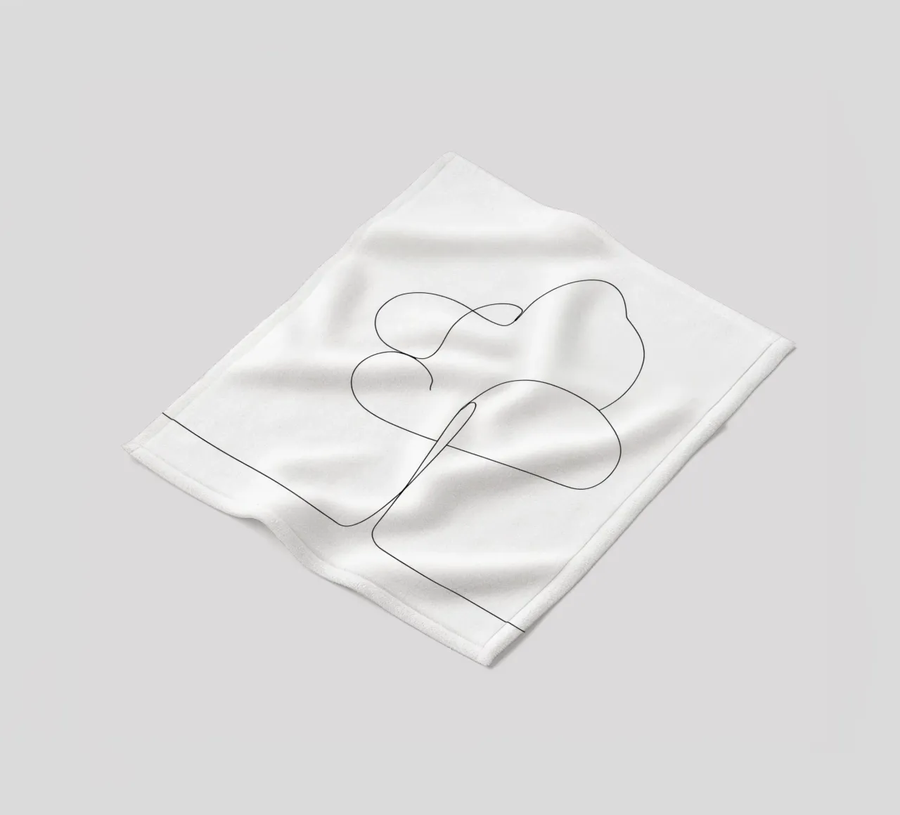 Minimalist One Line Drawing of a Tree | Modern Abstract Art fleece blanket by Viv Line Art
