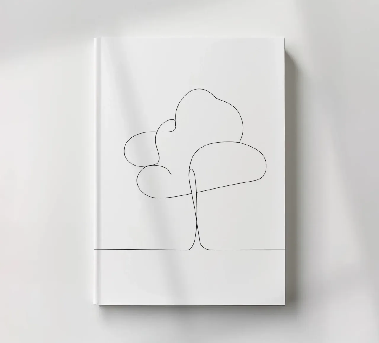 Minimalist One Line Drawing of a Tree | Modern Abstract Art notebook by Viv Line Art