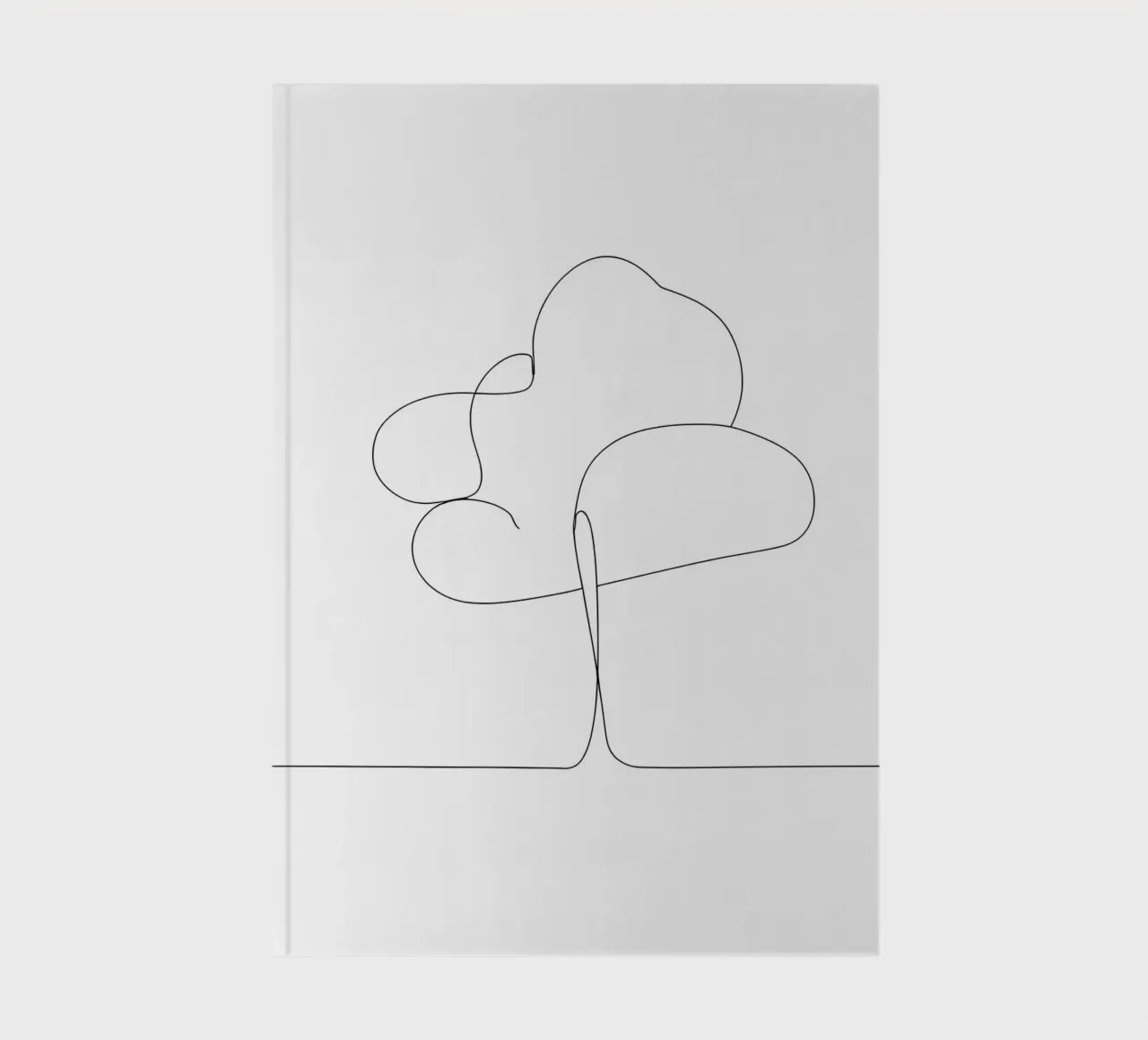 Minimalist One Line Drawing of a Tree | Modern Abstract Art notebook by Viv Line Art