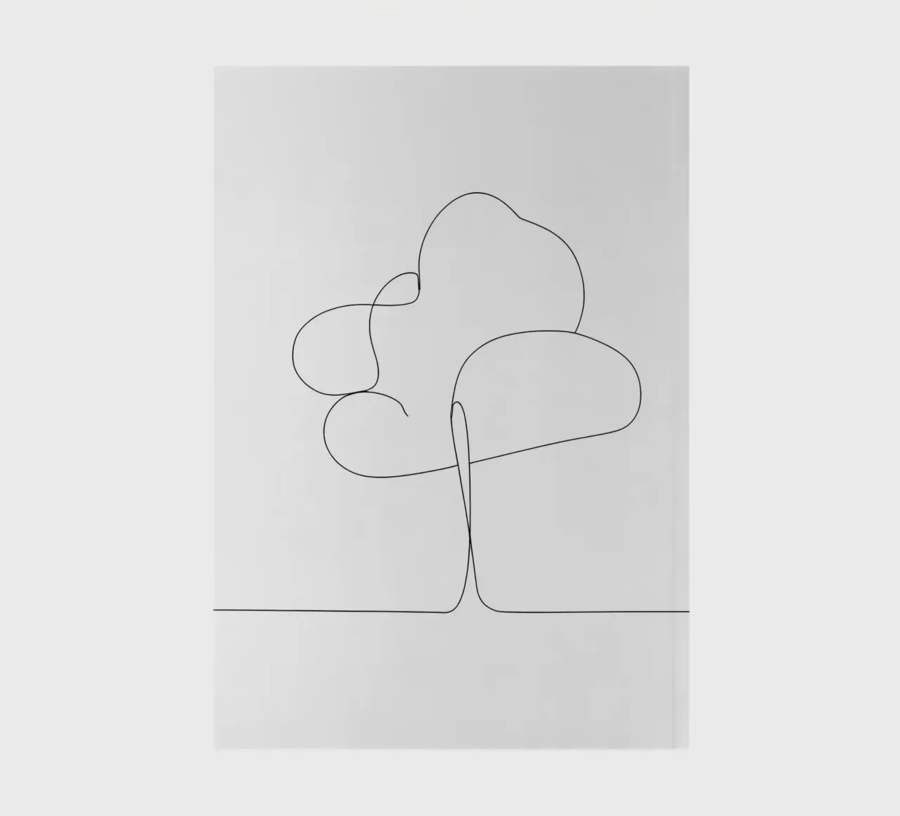 Minimalist One Line Drawing of a Tree | Modern Abstract Art notebook by Viv Line Art