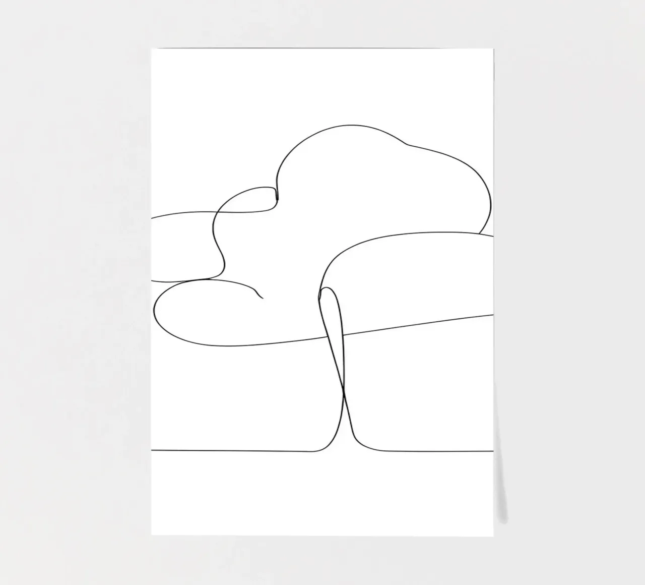 Minimalist One Line Drawing of a Tree | Modern Abstract Art sticker sheet by Viv Line Art