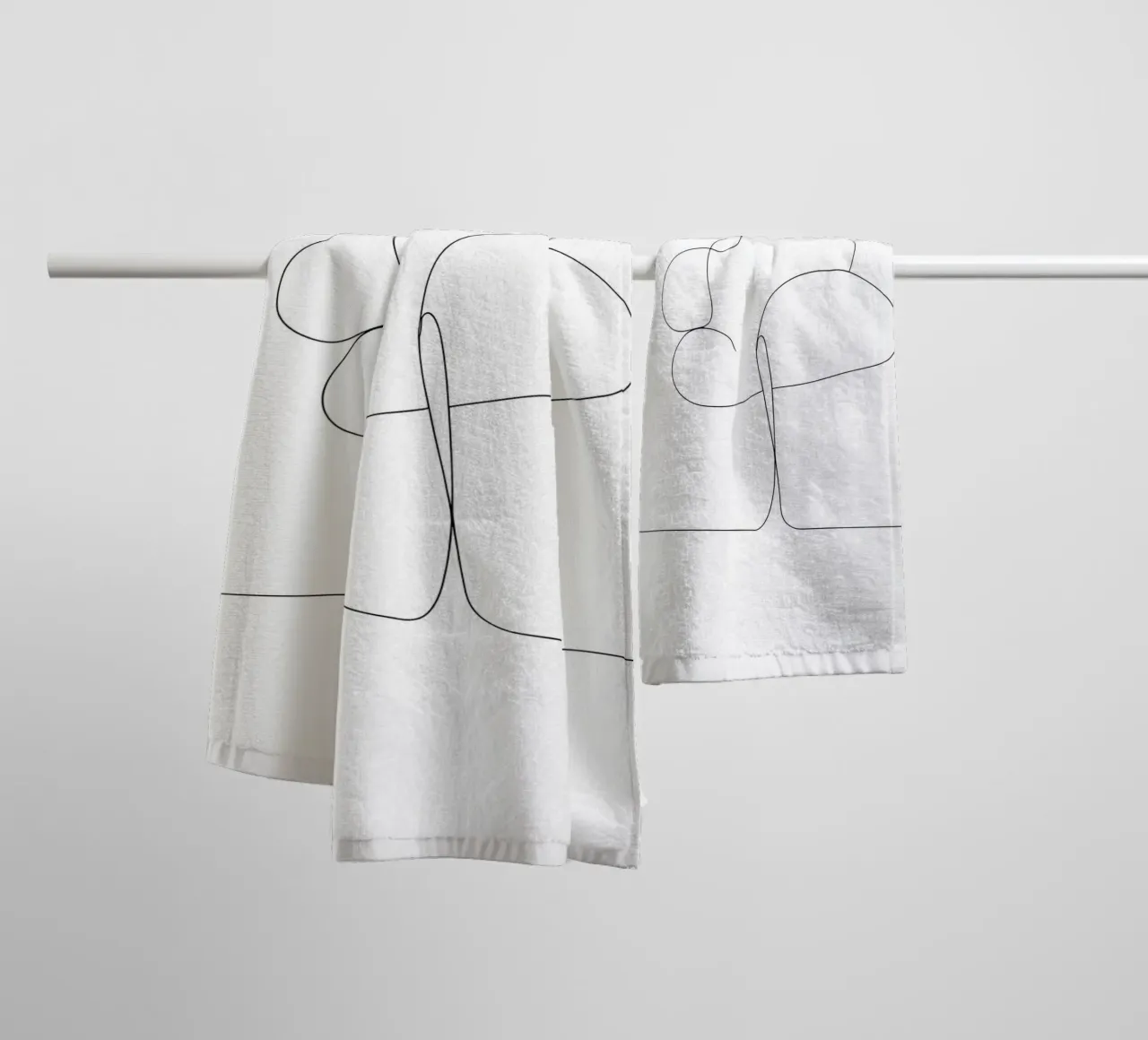 Minimalist One Line Drawing of a Tree | Modern Abstract Art towel by Viv Line Art